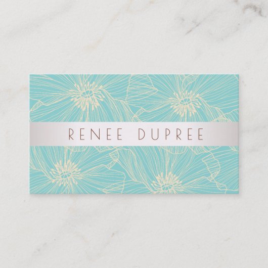 Moderner Vintag türkisfarbener Schönheitssalon Visitenkarte (Vorderseite)