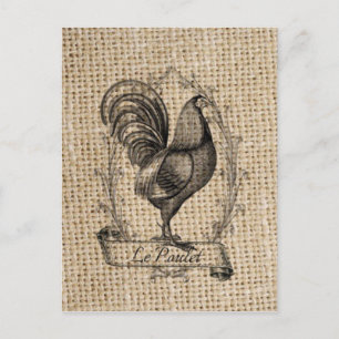Moderner vintage Bauernhof Huhn französischer Land Postkarte