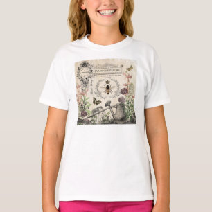 Moderner Vintage-Französischer-Bienengarten T-Shirt