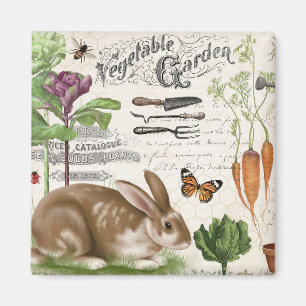 Moderner Vintage-Französischer-Garten-Hase Magnet