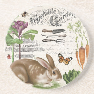 Moderner Vintage Französischer Gartenhase Getränkeuntersetzer