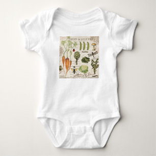 moderner vintage französischer Gemüsegarten Baby Strampler