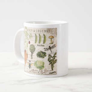 moderner vintage französischer Gemüsegarten Jumbo-Tasse