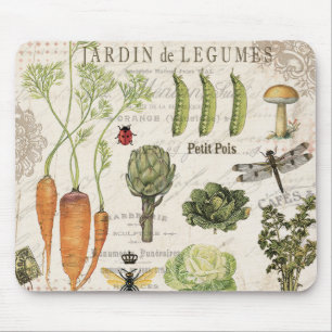 moderner vintage französischer Gemüsegarten Mousepad