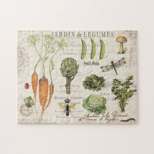 Moderner Vintage französischer Gemüsegarten-Puzzle Puzzle