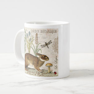 moderner vintage-französischer Hase im Garten Jumbo-Tasse