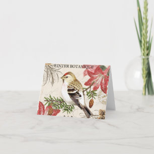 moderner vintage französischer Wintervogel Feiertagskarte