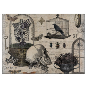 Moderner Vintage-Halloween-Garten Schneidebrett