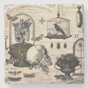 Moderner Vintage-Halloween-Garten Steinuntersetzer