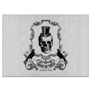 Moderner Vintage-Halloween-Schädel Schneidebrett