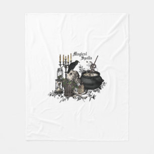 Moderner vintage Halloween-Totenkopf Fleecedecke