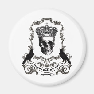 Moderner vintage Halloween-Totenkopf mit Krone Magnet
