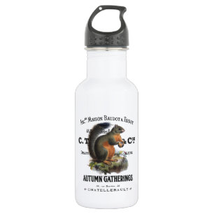 moderner vintage Herbst Eichhörnchen Edelstahlflasche