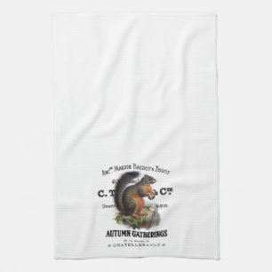 moderner vintage Herbst Eichhörnchen Handtuch