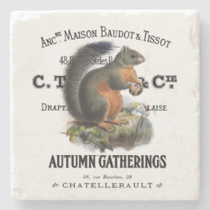 moderner vintage Herbst Eichhörnchen Steinuntersetzer