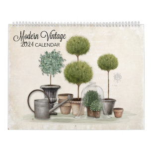 Moderner Vintage-Kalender 2024 Kalender