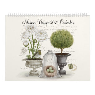 Moderner Vintage-Kalender 2024 Kalender