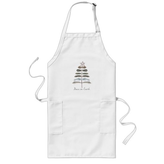 moderner Vintage-rustikaler Winter-Federbaum Lange Schürze (Vorne)