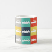 Moderner Vintage-Schachbrett-Mini-Cooper Kaffeetasse (Mittel)