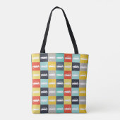 Moderner Vintage-Schachbrett-Mini-Cooper Tasche (Rückseite)