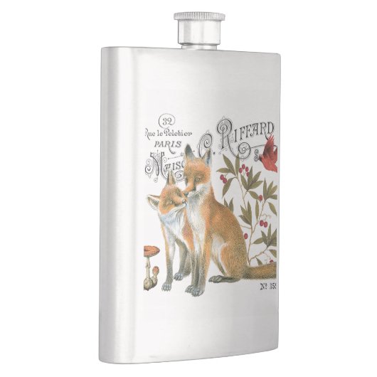 moderner vintage wald-fuchs flachmann (Rechts)