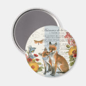 Moderner vintage Wald Fuchs Magnet (Vorderseite/Rückseite)