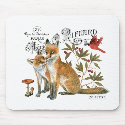 moderner vintage wald-fuchs mousepad (Vorne)