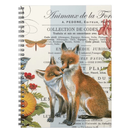 Moderner vintage Wald Fuchs Notizblock (Vorderseite)