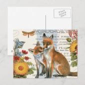 Moderner vintage Wald Fuchs Postkarte (Vorne/Hinten)