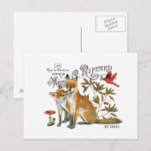 moderner vintage Wald Fuchs Postkarte (Vorne/Hinten)