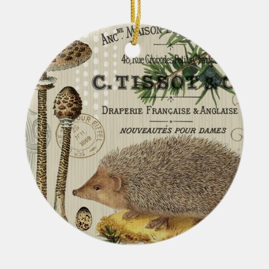 moderner vintage-wald-igel keramik ornament (Vorne)