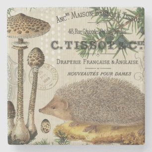 moderner vintage-wald-igel steinuntersetzer