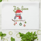 moderner vintage-weihnachts-waldkauz handtuch (Gefaltet)