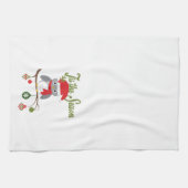 moderner vintage-weihnachts-waldkauz handtuch (Horizontal)