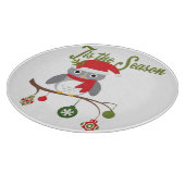 moderner vintage-weihnachts-waldkauz schneidebrett (Ecke)
