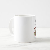 Moderner Vintage-Weihnachtskardinal Kaffeetasse (Vorderseite Links)