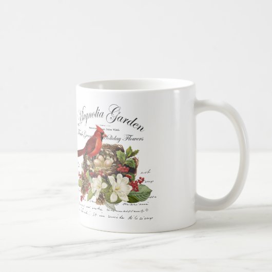 Moderner Vintage-Weihnachtskardinal Kaffeetasse (Rechts)