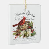 Moderner Vintage-Weihnachtskardinal Keramikornament (Rechts)