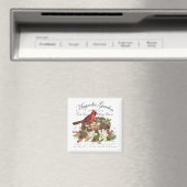 Moderner Vintage-Weihnachtskardinal Magnet (In Situ (Geschirrspüler))