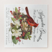 Moderner Vintage-Weihnachtskardinal Puzzle (Horizontal)