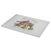 Moderner Vintage-Weihnachtskardinal Schneidebrett (Ecke)