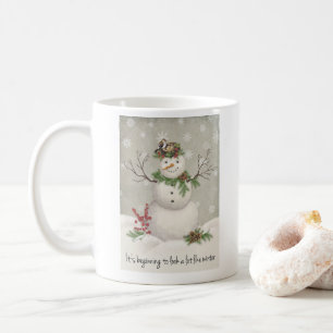 moderner vintage wintergarten schneemann kaffeetasse