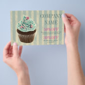 moderner Vintager aquamariner Kuchen Flyer (Handgriff)