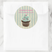 moderner Vintager aquamariner Kuchen Runder Aufkleber (Tasche)