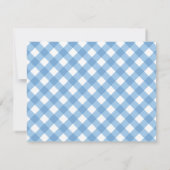Moderner Vintager Ästhetik Blue White Gingham Karo Mitteilungskarte (Rückseite)