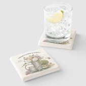 Moderner Vintager Bauernhof Steinuntersetzer (Seitenansicht)