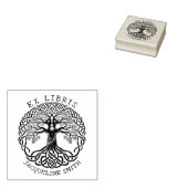 Moderner Vintager Baum, Ex Libris Book Gummistempel (Stempel)