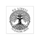 Moderner Vintager Baum, Ex Libris Book Gummistempel (Prägung)