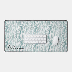 Moderner Vintager Blumengrün-Wildblume Individuell Schreibtischunterlage