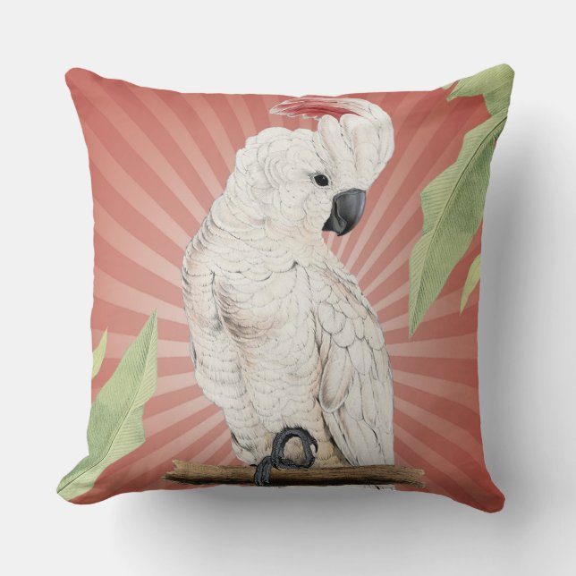 moderner Vintager Cockatoo Kissen (Vorderseite)